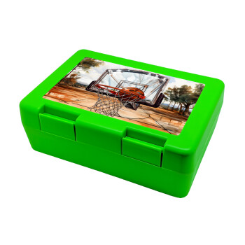 Basketball, Children's cookie container GREEN 185x128x65mm (BPA free plastic)