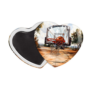 Basketball, Μαγνητάκι καρδιά (57x52mm)