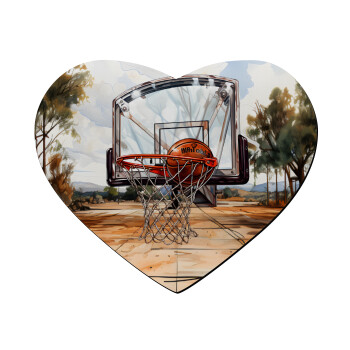 Basketball, Mousepad heart 23x20cm