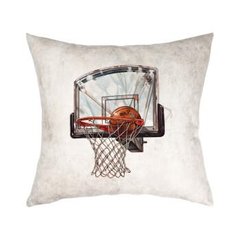 Basketball, Μαξιλάρι καναπέ Δερματίνη Γκρι 40x40cm με γέμισμα