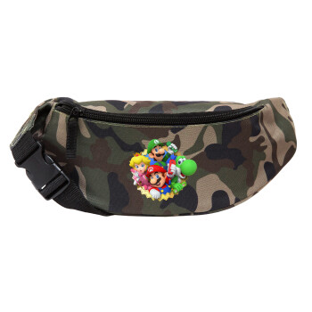 Super mario and Friends, Unisex waist bag (banana) in Jungle camouflage color with 2 pockets