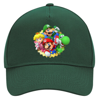 Super mario and Friends, Adult Ultimate Hat GREEN, (100% COTTON DRILL, ADULT, UNISEX, ONE SIZE)