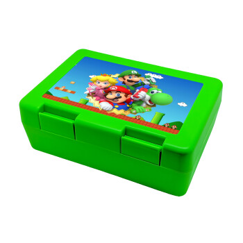 Super mario and Friends, Children's cookie container GREEN 185x128x65mm (BPA free plastic)