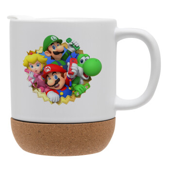 Super mario and Friends, Ceramic coffee mug Cork (MAT), 330ml (1pcs)