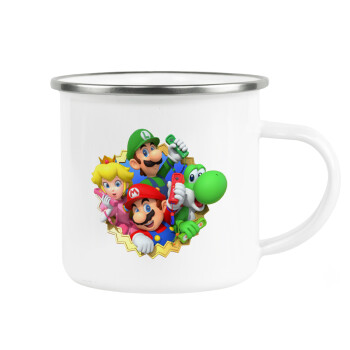 Super mario and Friends, Κούπα Μεταλλική εμαγιέ λευκη 360ml