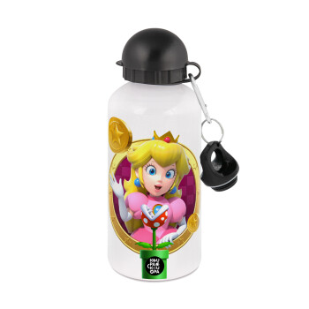 Princess Peach Toadstool, Metal water bottle, White, aluminum 500ml