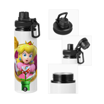 Princess Peach Toadstool, Metal water bottle with safety cap, aluminum 850ml