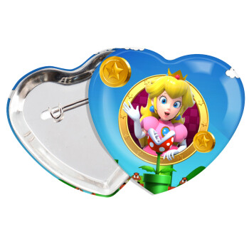 Princess Peach Toadstool, Κονκάρδα παραμάνα καρδιά (57x52mm)