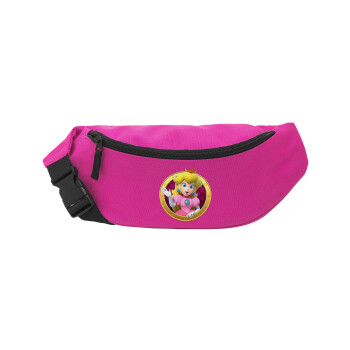 Princess Peach Toadstool, Unisex waist bag (banana) in PINK color with 2 pockets