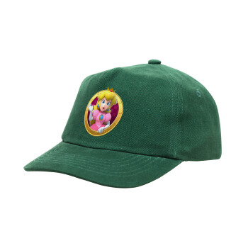 Princess Peach Toadstool, Children's Baseball Cap, 100% Cotton Drill, GREEN (COTTON, CHILDREN'S, ONE SIZE)