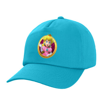 Princess Peach Toadstool, Καπέλο Ενηλίκων Baseball, 100% Βαμβακερό,  Γαλάζιο (ΒΑΜΒΑΚΕΡΟ, ΕΝΗΛΙΚΩΝ, UNISEX, ONE SIZE)