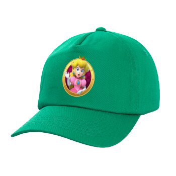 Princess Peach Toadstool, Καπέλο παιδικό Baseball, 100% Βαμβακερό Twill, Πράσινο (ΒΑΜΒΑΚΕΡΟ, ΠΑΙΔΙΚΟ, UNISEX, ONE SIZE)