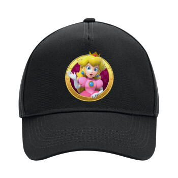 Princess Peach Toadstool, Καπέλο Ενηλίκων Ultimate ΜΑΥΡΟ, (100% ΒΑΜΒΑΚΕΡΟ DRILL, ΕΝΗΛΙΚΩΝ, UNISEX, ONE SIZE)