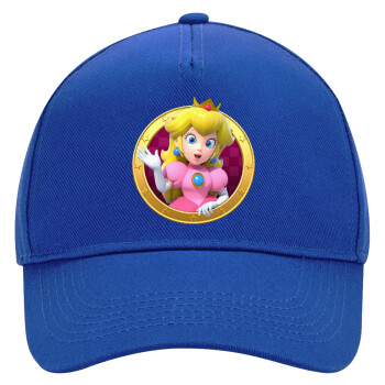 Princess Peach Toadstool, Καπέλο Ενηλίκων Ultimate ΜΠΛΕ, (100% ΒΑΜΒΑΚΕΡΟ DRILL, ΕΝΗΛΙΚΩΝ, UNISEX, ONE SIZE)