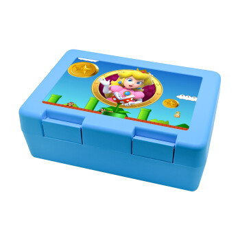 Princess Peach Toadstool, Παιδικό δοχείο κολατσιού ΓΑΛΑΖΙΟ 185x128x65mm (BPA free πλαστικό)