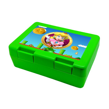 Princess Peach Toadstool, Children's cookie container GREEN 185x128x65mm (BPA free plastic)