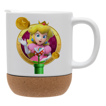 Princess Peach Toadstool, Κούπα, κεραμική με βάση φελού και καπάκι (ΜΑΤ), 330ml (1 τεμάχιο)