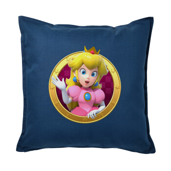 Princess Peach Toadstool, Sofa cushion Blue 50x50cm includes filling