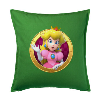 Princess Peach Toadstool, Sofa cushion Green 50x50cm includes filling