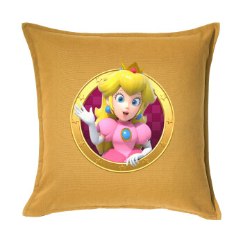 Princess Peach Toadstool, Sofa cushion YELLOW 50x50cm includes filling