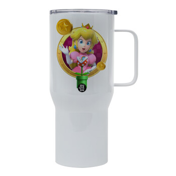 Princess Peach Toadstool, Mega Stainless steel Tumbler with lid, double wall 750L