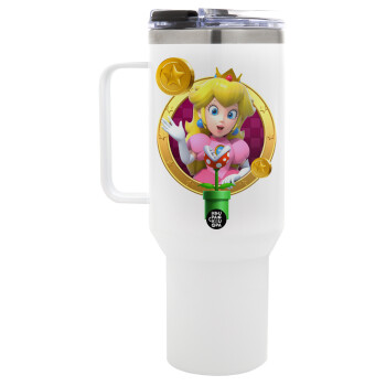 Princess Peach Toadstool, Mega Stainless steel Tumbler with lid, double wall 1,2L