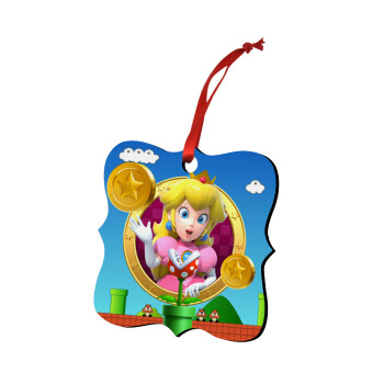 Princess Peach Toadstool, Christmas ornament polygon wooden 7.5cm