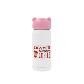 Lawyer fueled by coffee, Ροζ ανοξείδωτο παγούρι θερμό (Stainless steel), 320ml