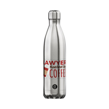 Lawyer fueled by coffee, Μεταλλικό παγούρι θερμός Inox (Stainless steel), διπλού τοιχώματος, 750ml