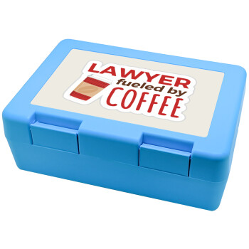 Lawyer fueled by coffee, Children's cookie container LIGHT BLUE 185x128x65mm (BPA free plastic)