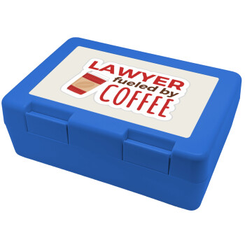 Lawyer fueled by coffee, Children's cookie container BLUE 185x128x65mm (BPA free plastic)