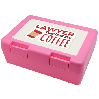 Lawyer fueled by coffee, Children's cookie container PINK 185x128x65mm (BPA free plastic)