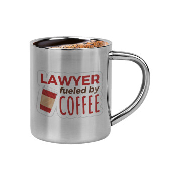 Lawyer fueled by coffee, Double-wall metal cup for espresso (220ml)