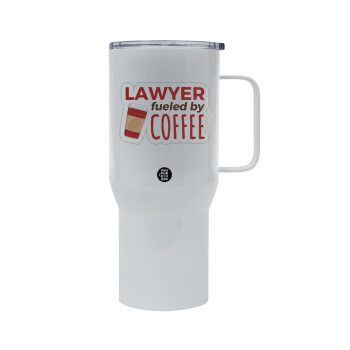 Lawyer fueled by coffee, Tumbler με καπάκι, διπλού τοιχώματος (θερμό) 750L