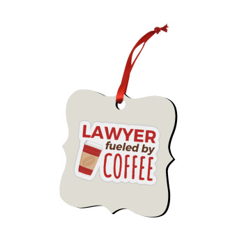 Lawyer fueled by coffee, Στολίδι Χριστουγεννιάτικο στολίδι polygon ξύλινο 7.5cm