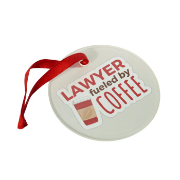 Lawyer fueled by coffee, Christmas ornament glass 9cm