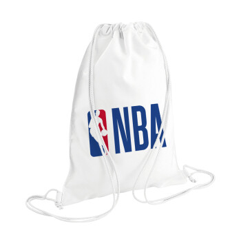 NBA Classic, Τσάντα πλάτης πουγκί GYMBAG λευκή (28x40cm)