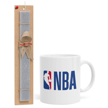 NBA Classic, Easter Set, Ceramic Cup (330ml) & Easter aromatic flat candle (30cm) (GRAY)