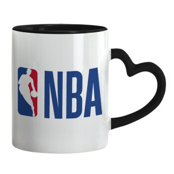 NBA Classic, Mug heart black handle, ceramic, 330ml