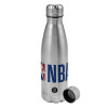 Metallic water bottle, stainless steel, 750ml