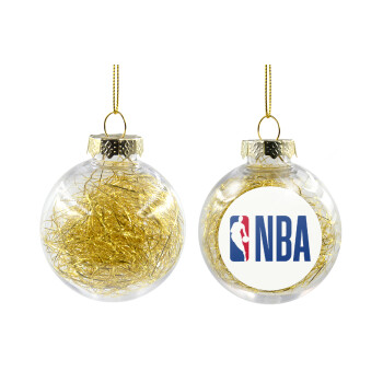 NBA Classic, Transparent Christmas tree ball ornament with gold filling 8cm