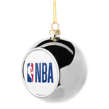 NBA Classic, Silver 8cm Christmas tree ball ornament