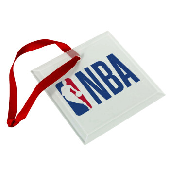 NBA Classic, Christmas ornament, glass square ornament 9x9cm