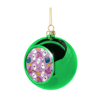 Happy Halloween pink, Green Christmas tree ornament ball 8cm