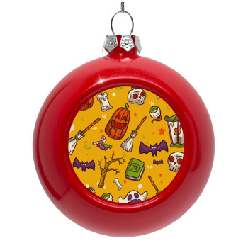 Happy Halloween, Red Christmas tree ornament bauble 8cm