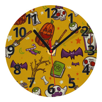 Happy Halloween, Ρολόι τοίχου γυάλινο (20cm)