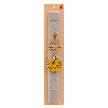 Happy Halloween, Easter Set, wooden keychain & scented Easter candle flat (30cm) (GRAY)