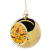 Golden Christmas tree ball ornament 8cm