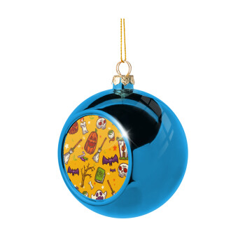 Happy Halloween, Blue Christmas tree ball ornament 8cm