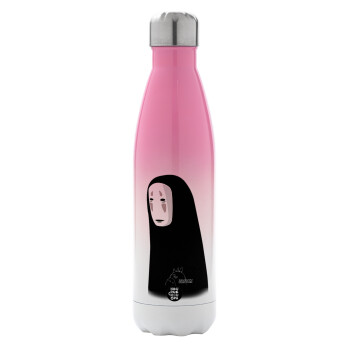 Spirited Away No Face, Metal mug thermos Pink/White (Stainless steel), double wall, 500ml